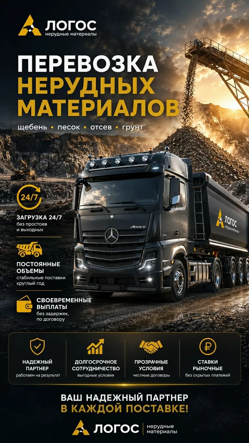 Требуются самосвалы и тонары на перевозку инертных материалов